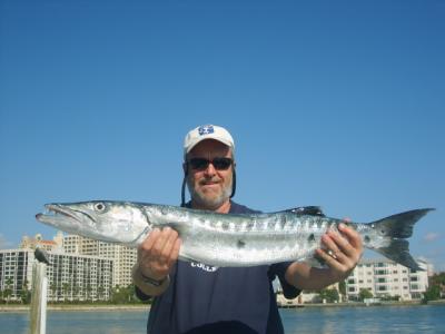 David caught this big Cuda using only 15lb test line